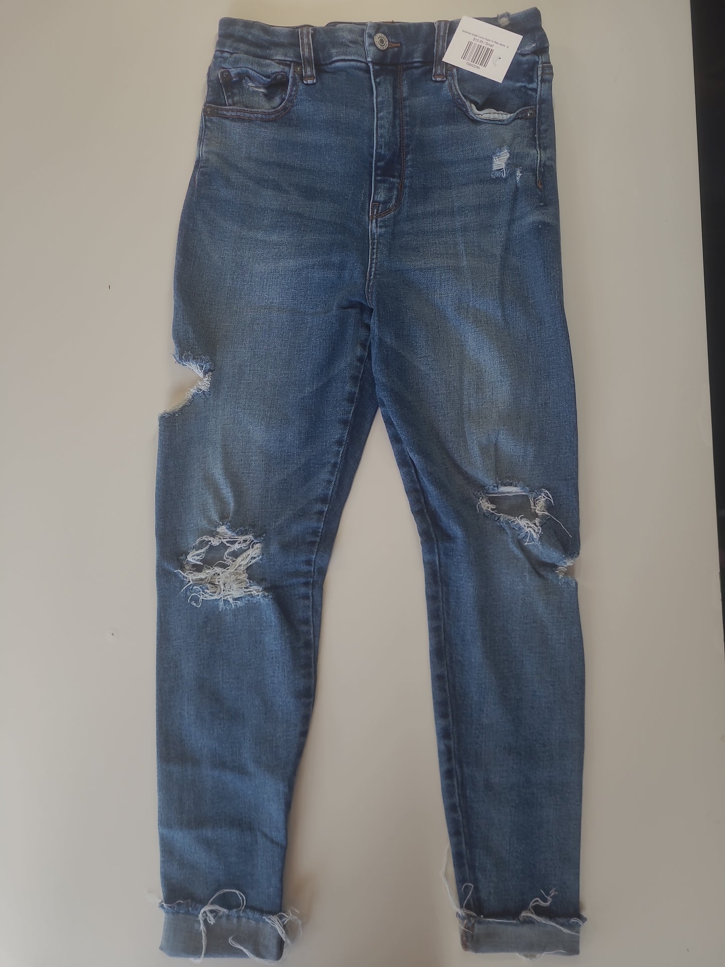 American Eagle Curvy Super Hi Rise Jeans Medium Washed - 6
