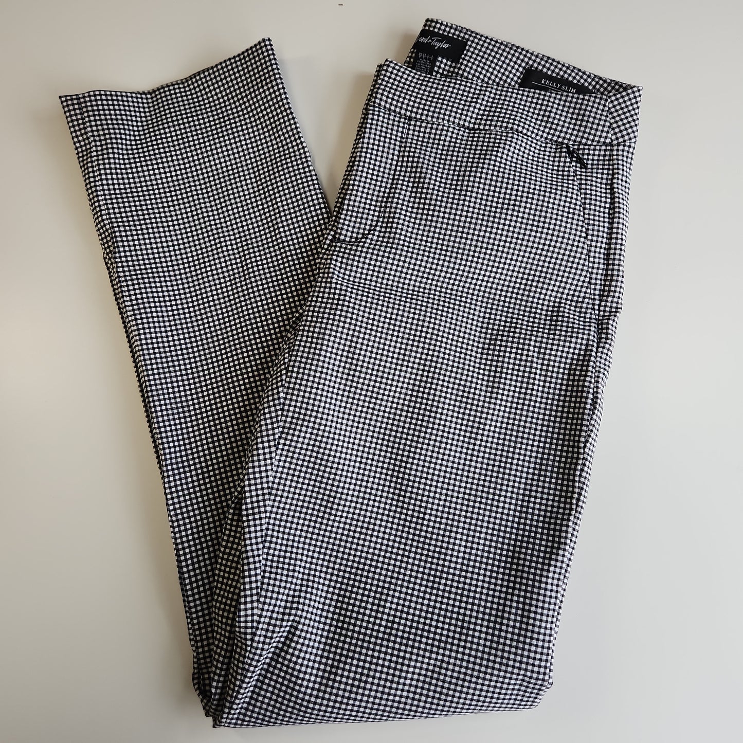 Lord + Taylor Checkered Kelly Slim Trousers Gray - 0