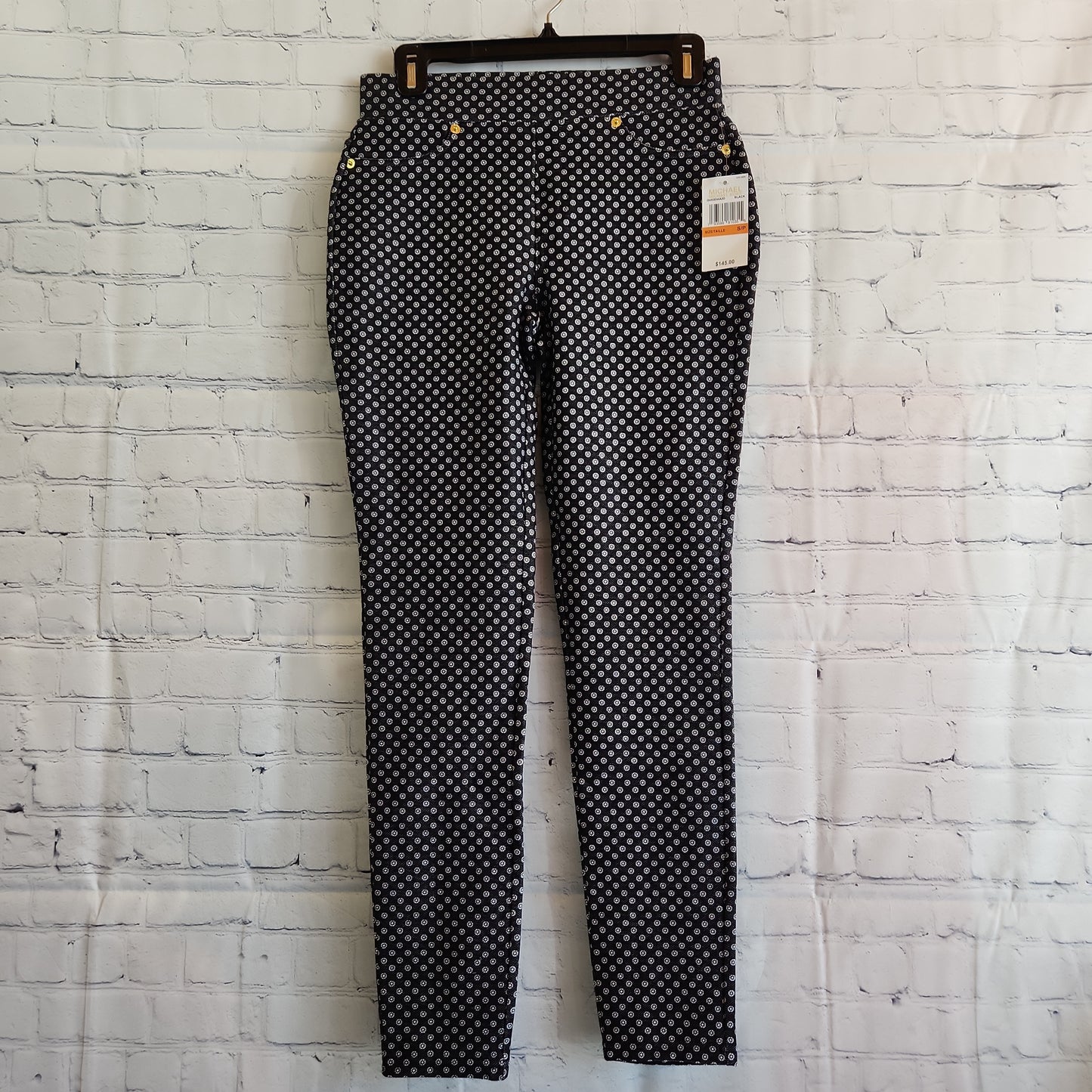 Michael Kors Patterned Women's Trousers Black/White - Size Small