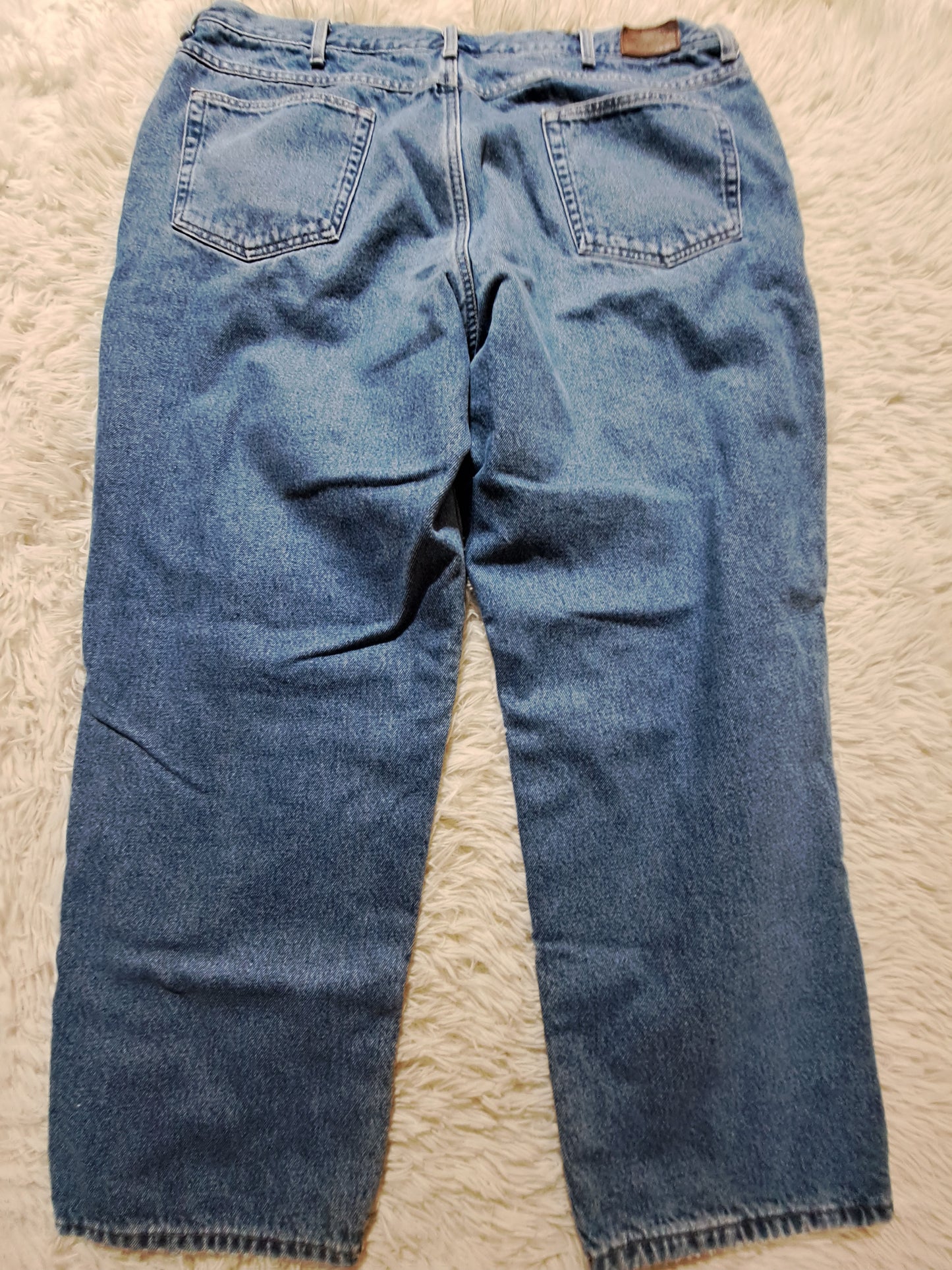 Vintage L.L. Bean Jeans Plaid Lining Blue - 42 x 30