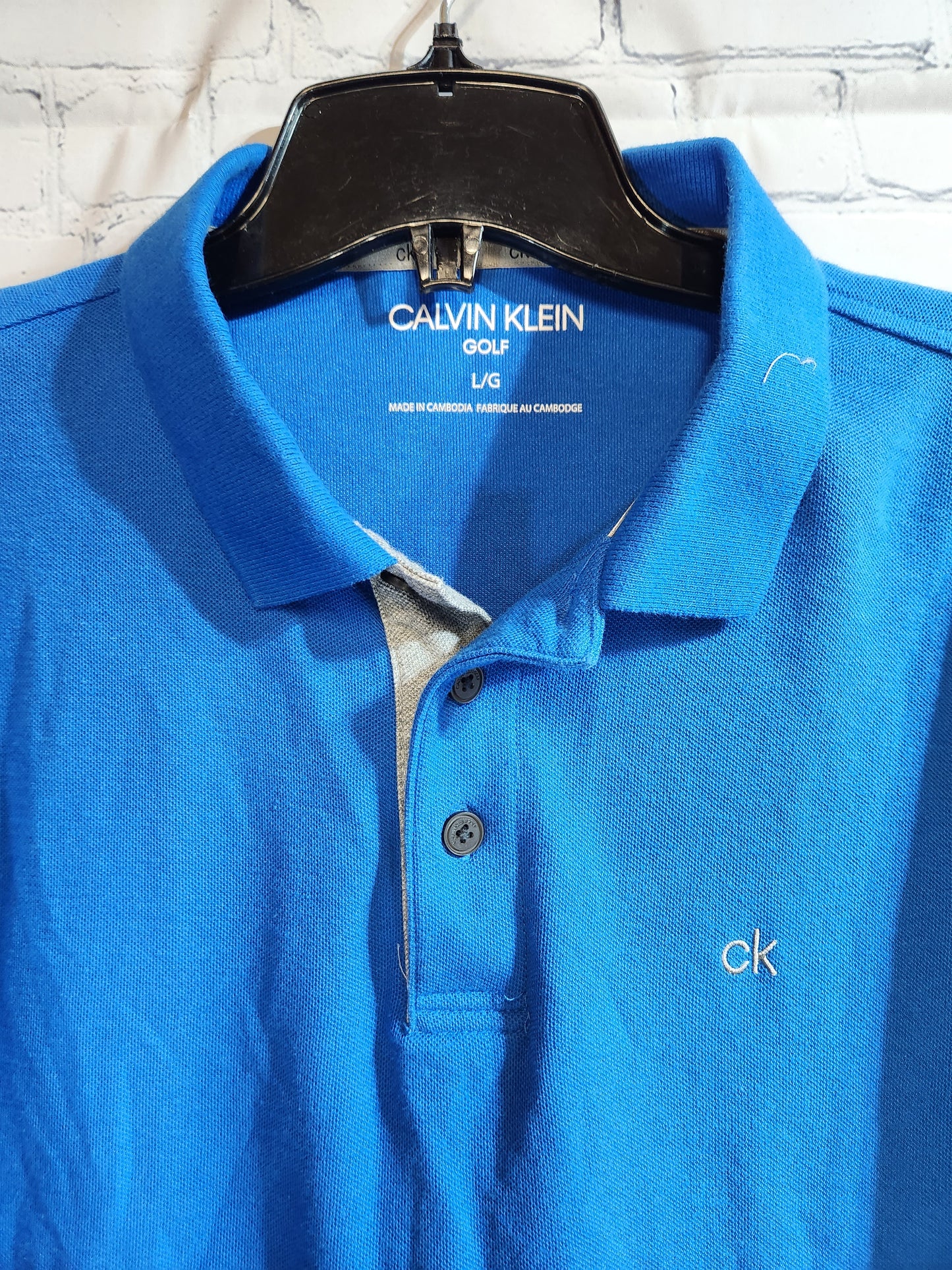 Calvin Klein Men's Golf Polo Blue - Large