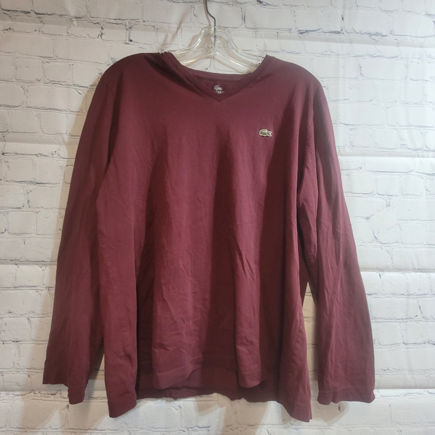Lacoste Long Sleeve Shirt Burgundy - Large