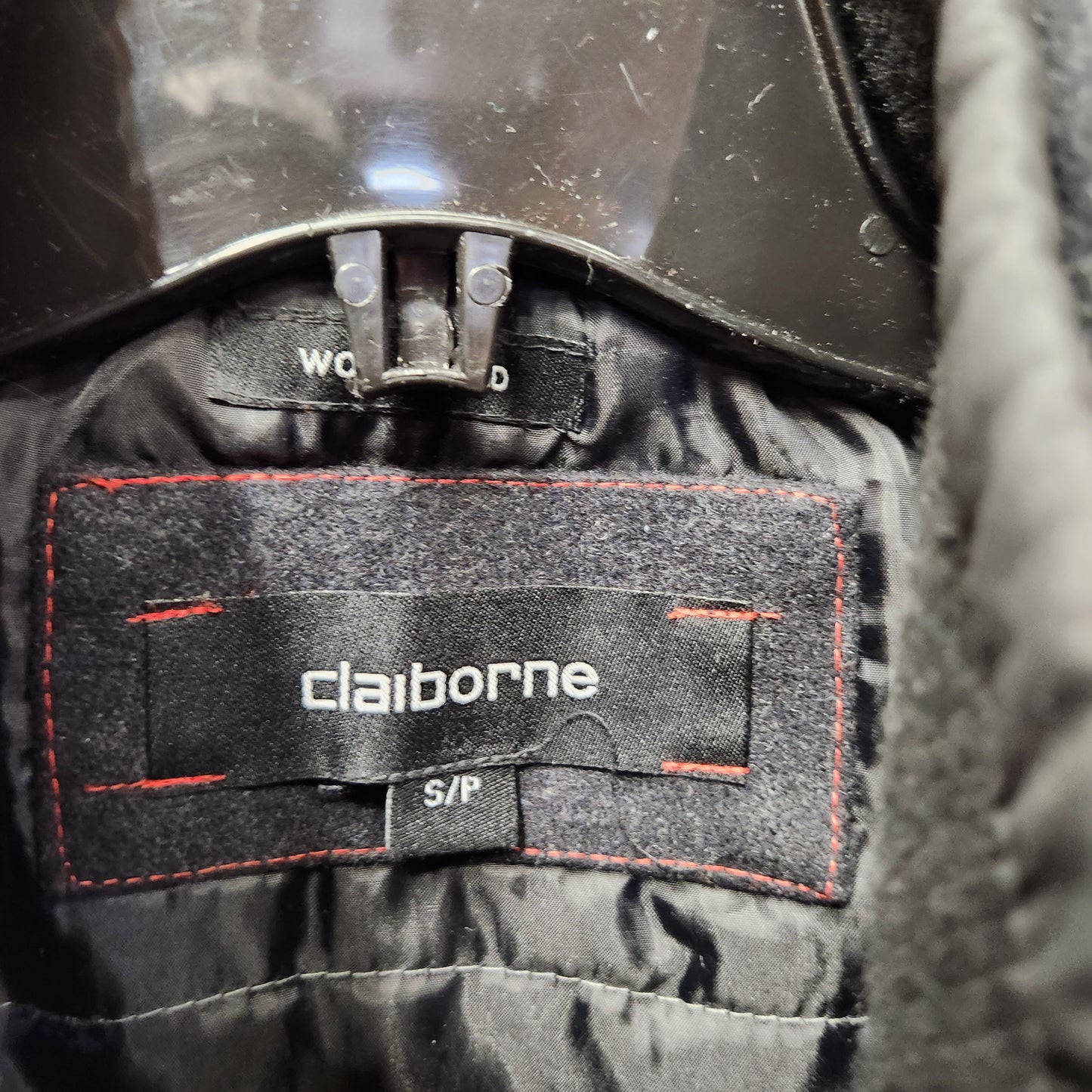 Claiborne Wool Blend Pea Men's Coat Black - Small