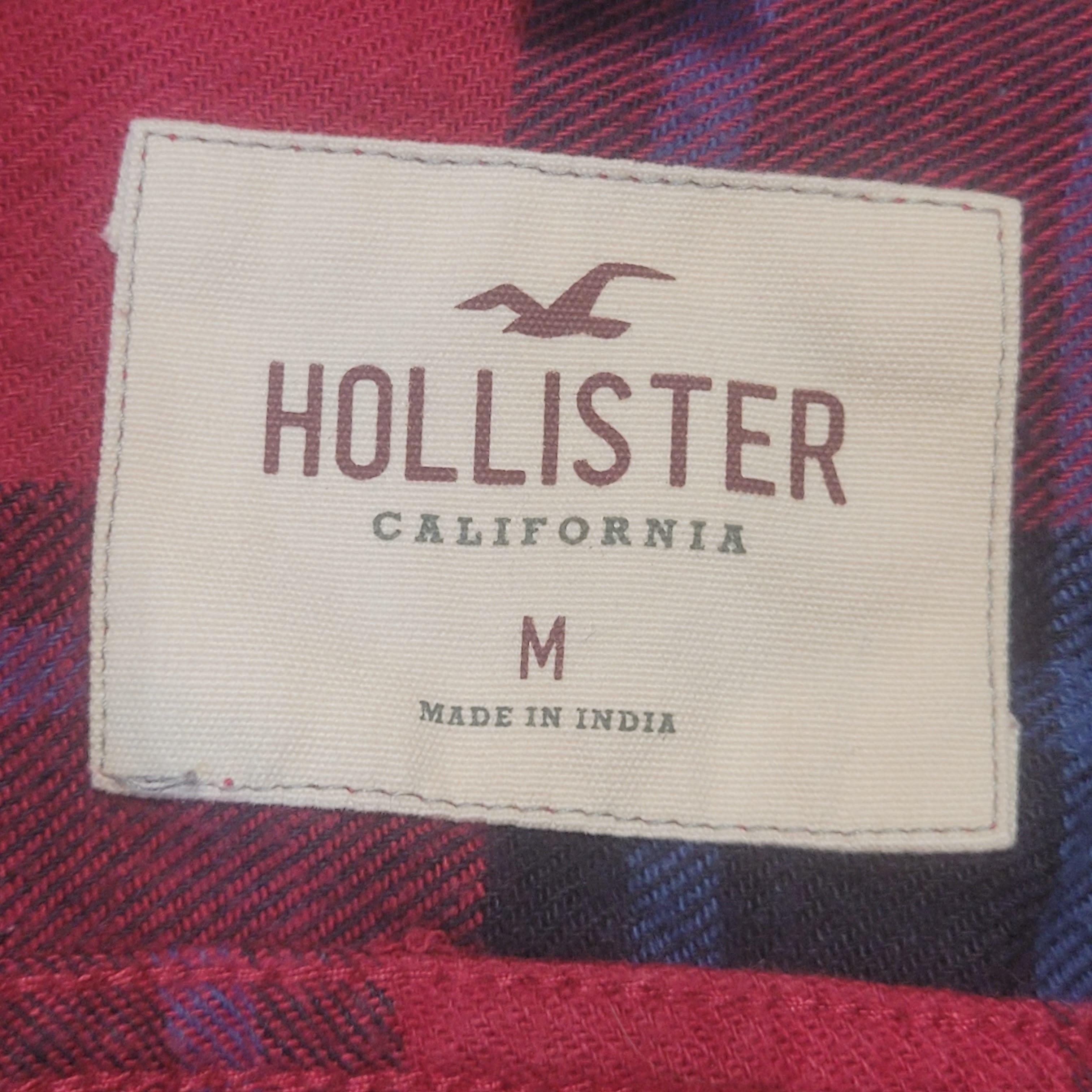 Hollister Men s Flannel Plaid Red Medium