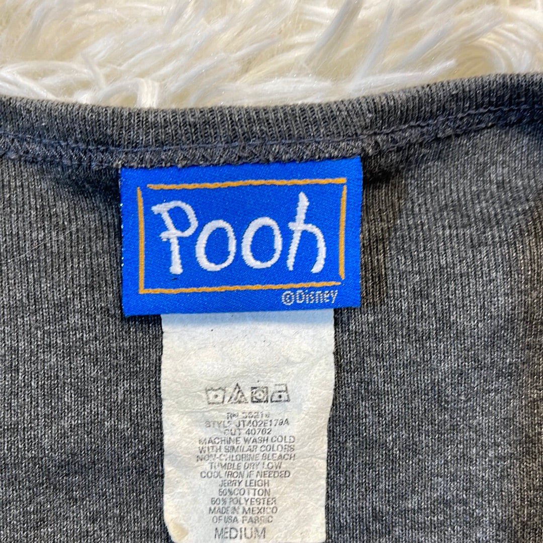 Vintage Disney Winnie The Pooh Layered Shirt Grey - Medium