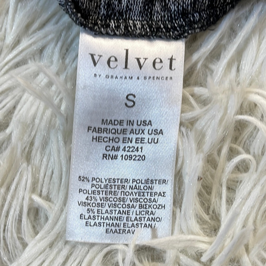 Velvet Short Sleeve Sweater Grey - Small