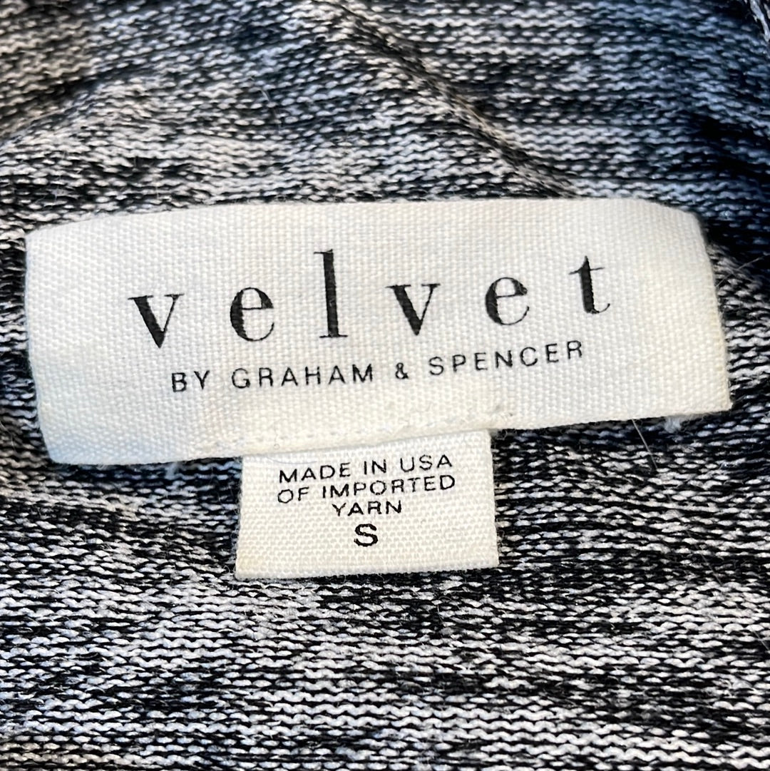 Velvet Short Sleeve Sweater Grey - Small