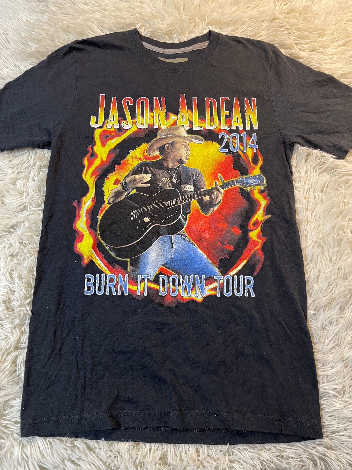 Jason Aldean 2014 "Burn It Down Tour" T-Shirt Black - Small
