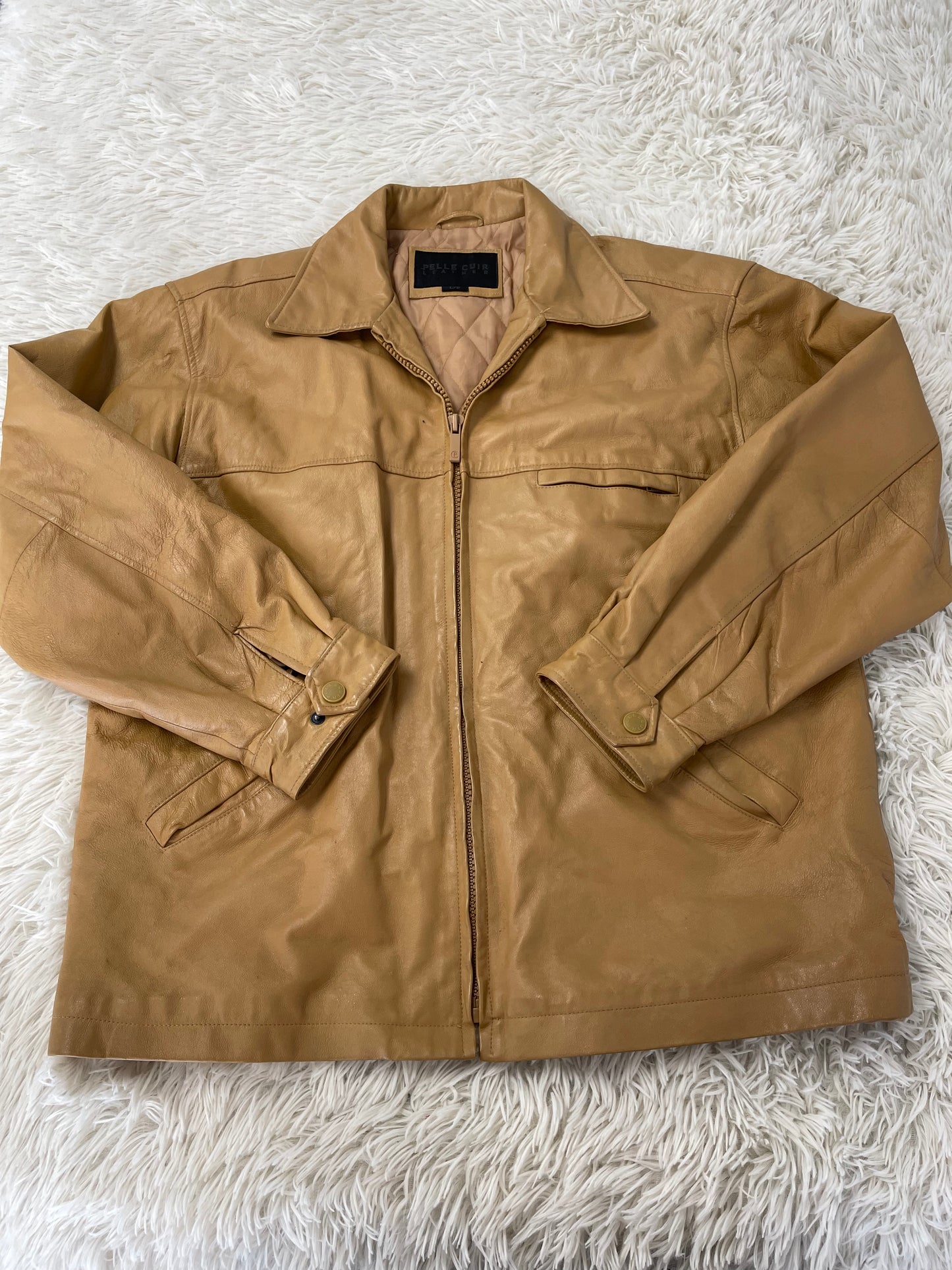 Pelle Cuir Leather Men's Jacket Brown - Large